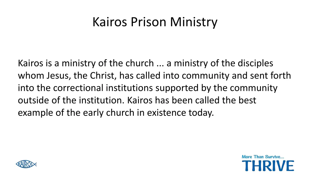 kairos prison ministry