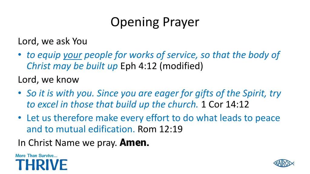 opening prayer