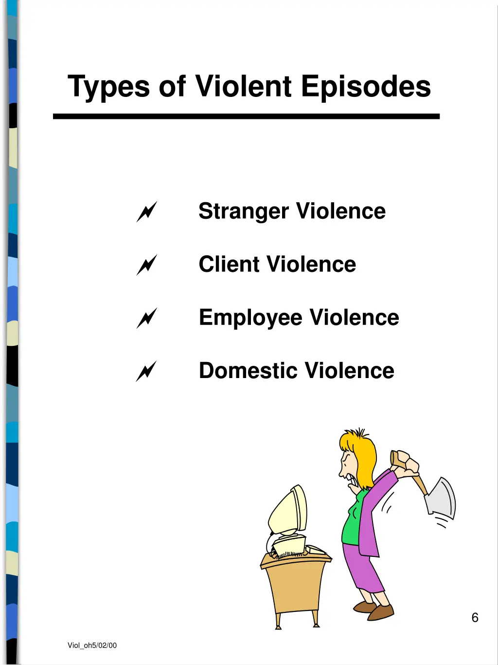 types of violent episodes