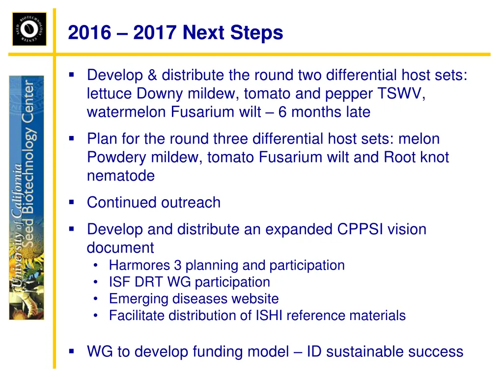 2016 2017 next steps