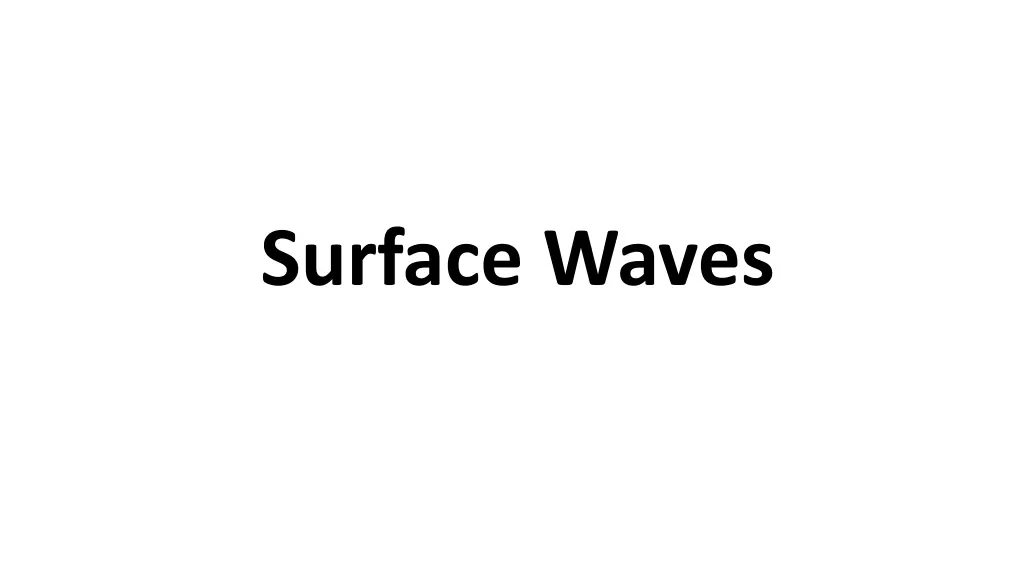 surface waves