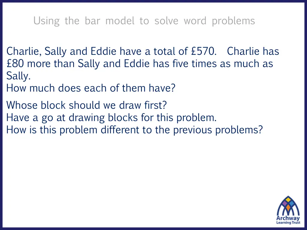 using the bar model to solve word problems 3