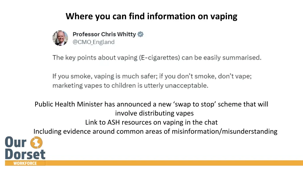 where you can find information on vaping