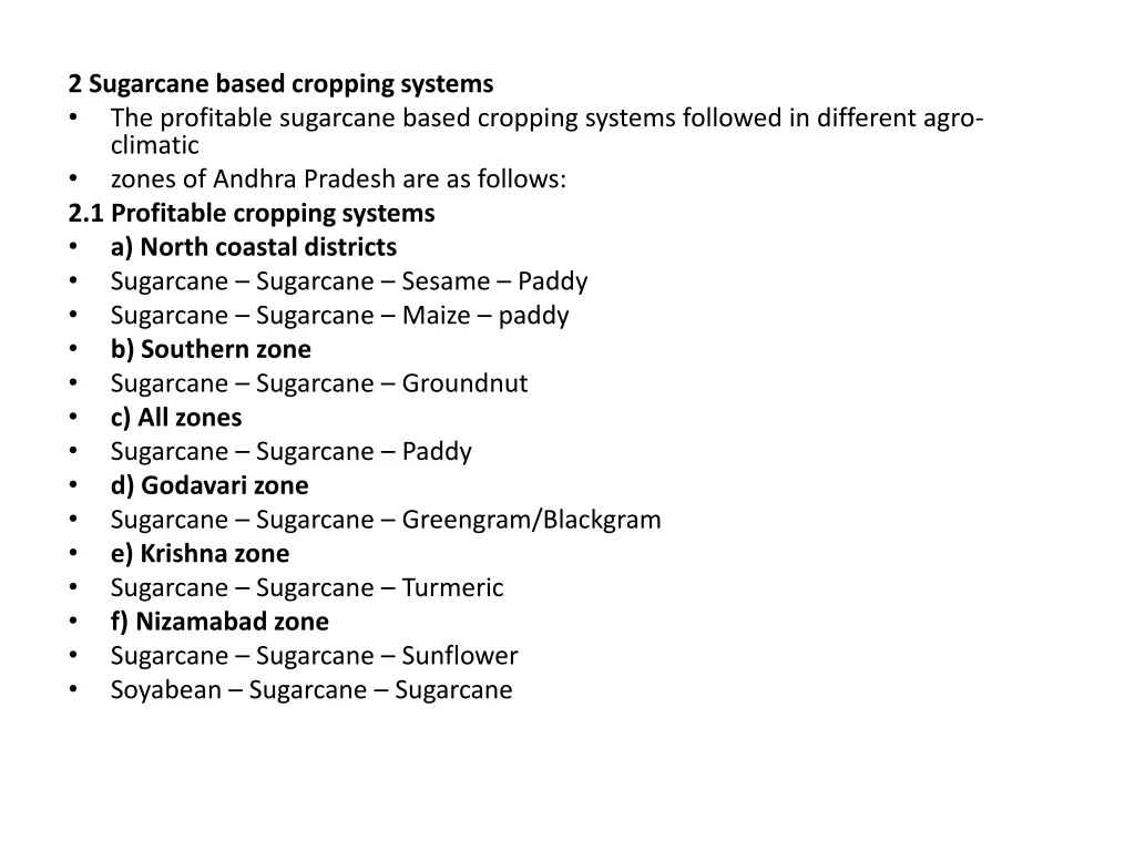 2 sugarcane based cropping systems the profitable