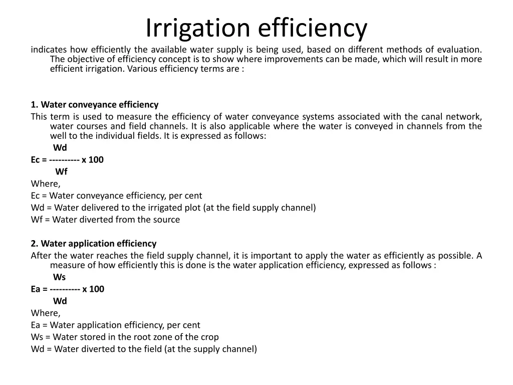 irrigation efficiency