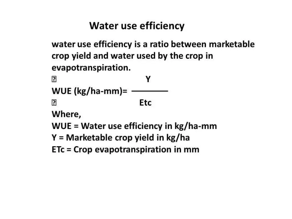 water use efficiency