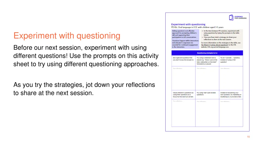 experiment with questioning