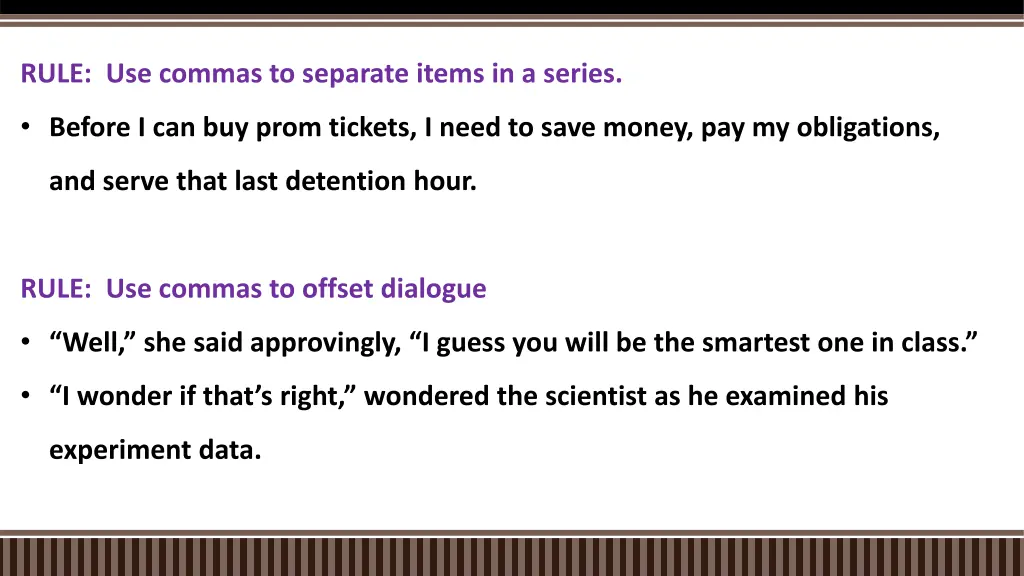 rule use commas to separate items in a series