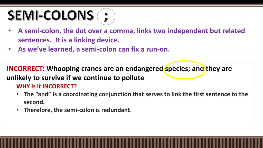 semi colons a semi colon the dot over a comma