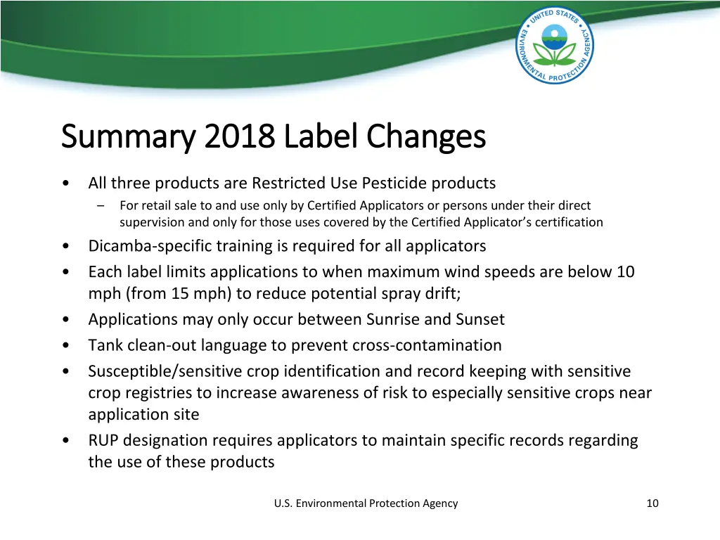 summary 2018 label changes summary 2018 label