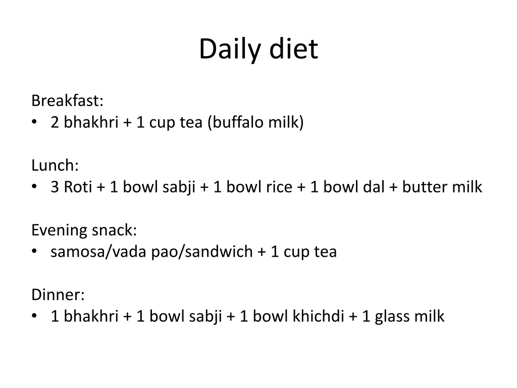 daily diet