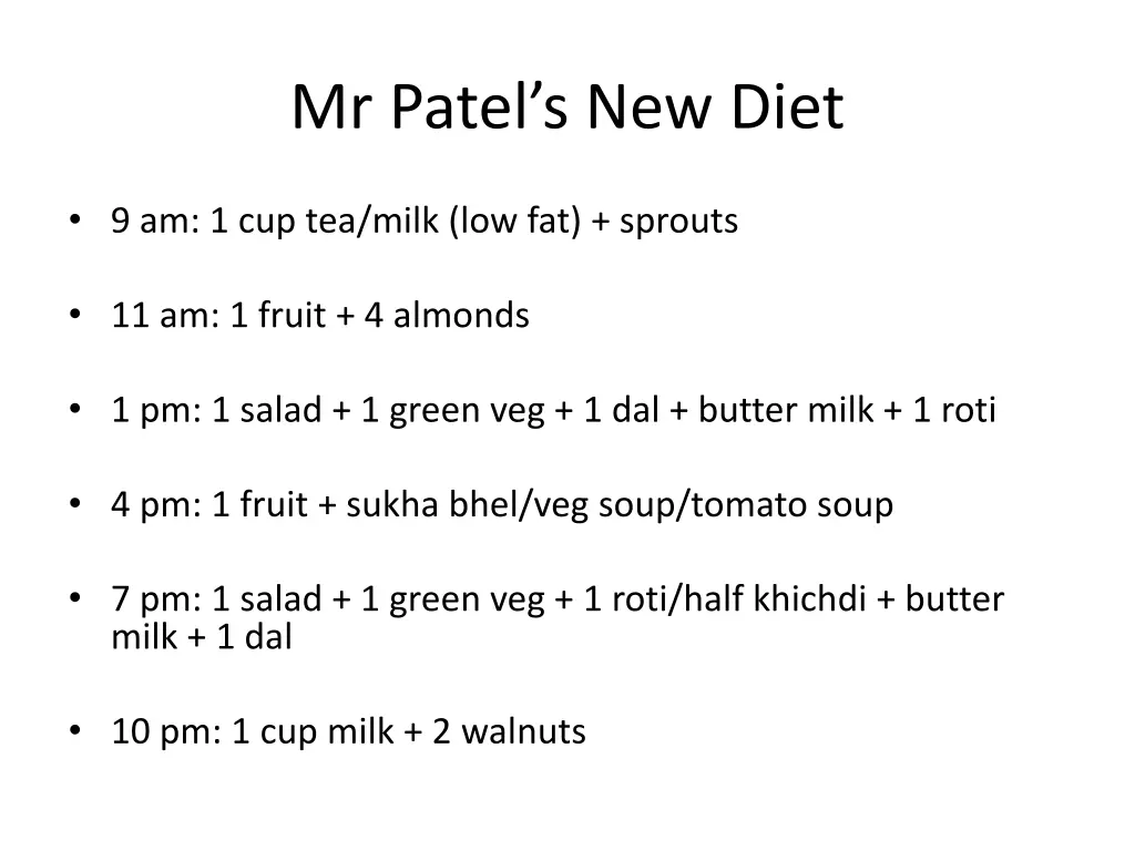 mr patel s new diet