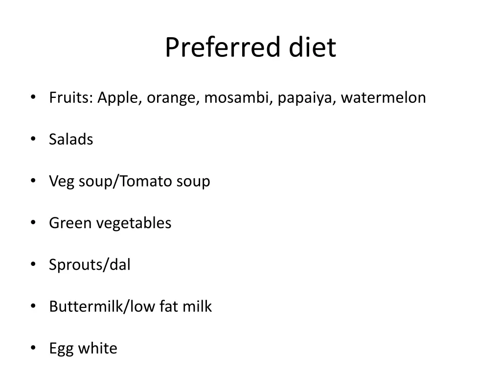 preferred diet