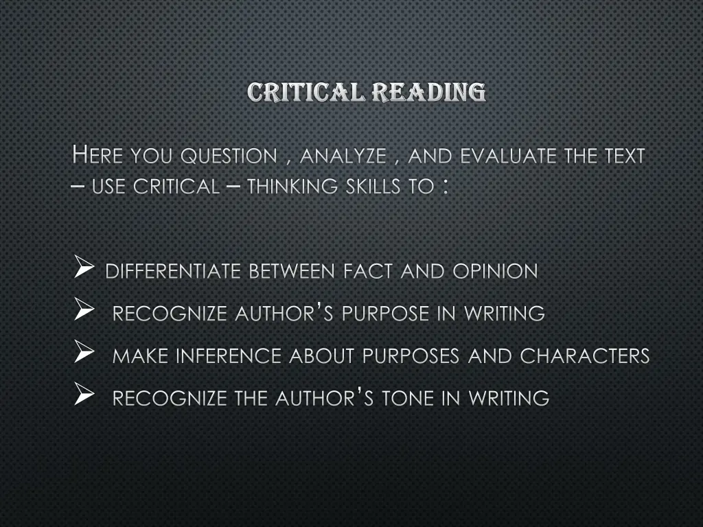 critical reading critical reading