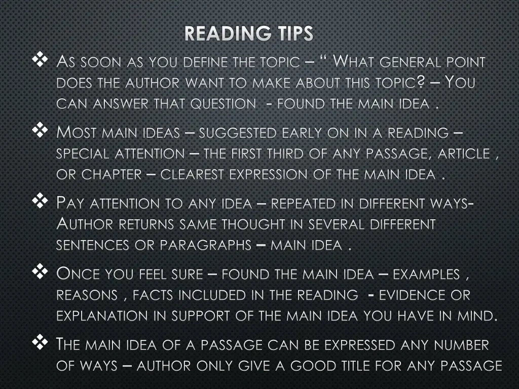 reading tips