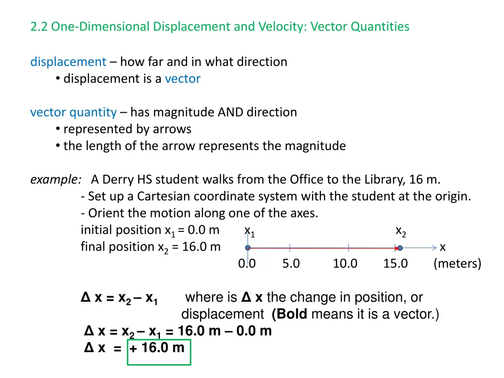 2 2 one dimensional displacement and velocity