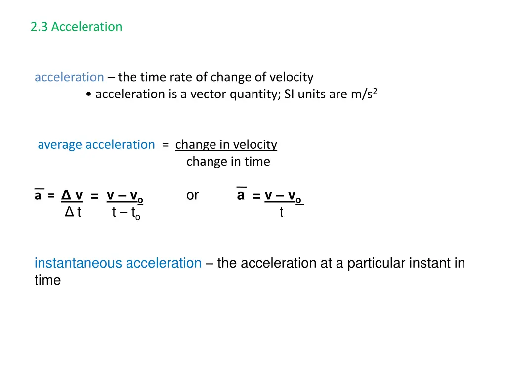 2 3 acceleration