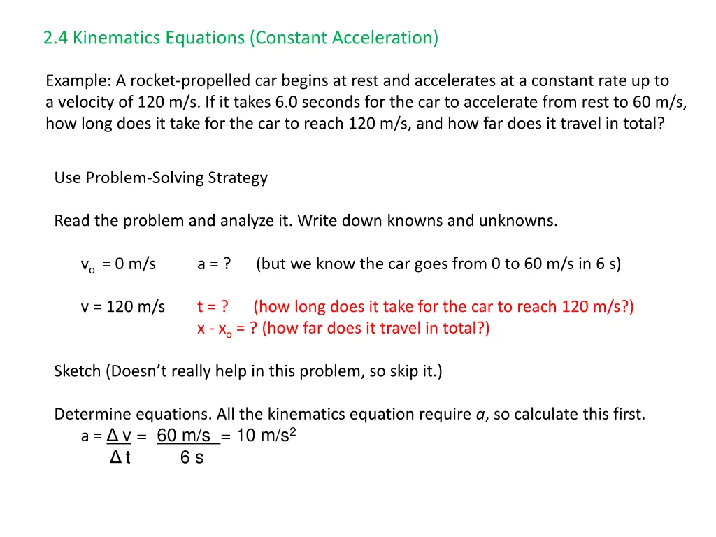 2 4 kinematics equations constant acceleration 4