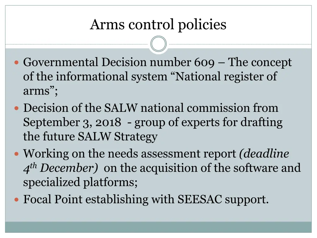 arms control policies