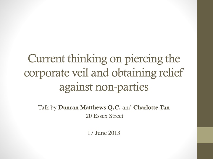 current thinking on piercing the corporate veil