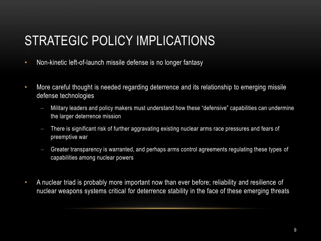 strategic policy implications