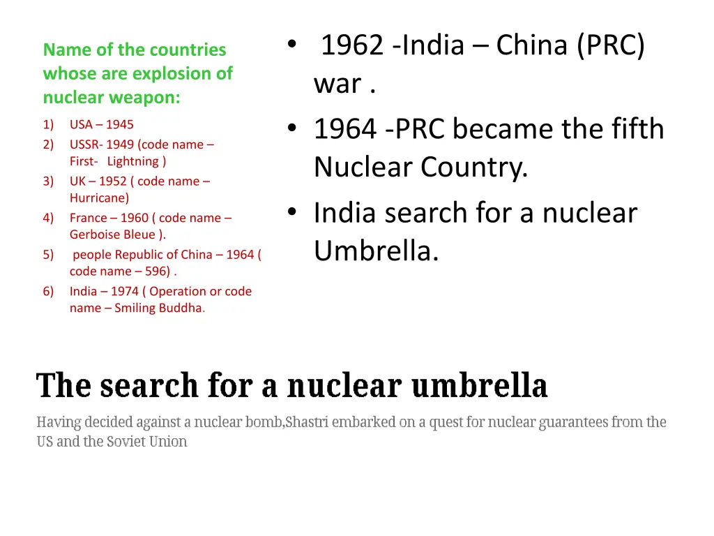 1962 india china prc war 1964 prc became