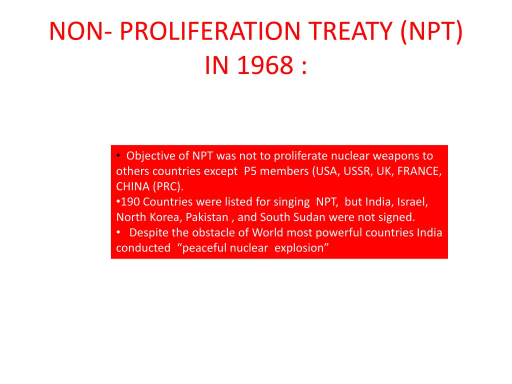 non proliferation treaty npt in 1968