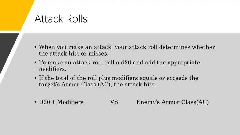 attack rolls