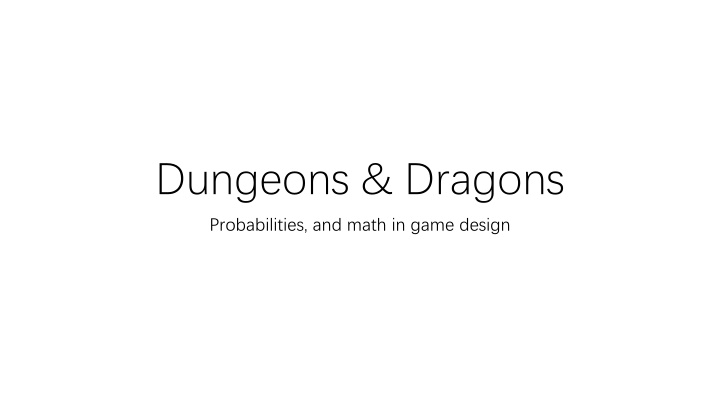 dungeons dragons