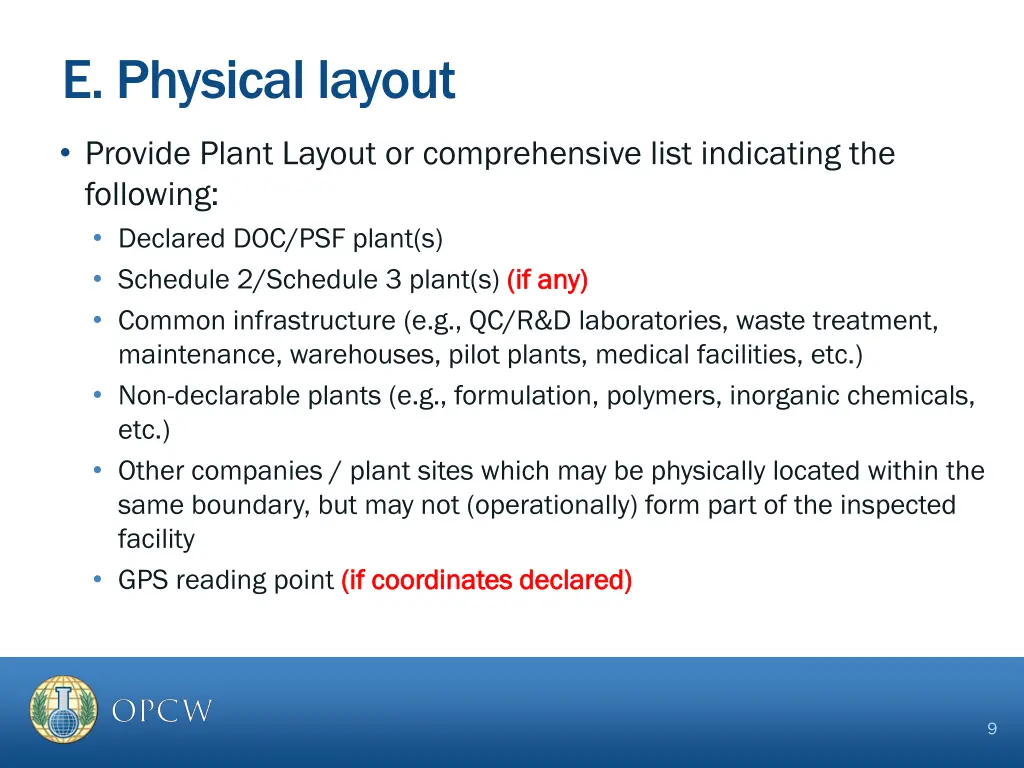 e physical layout