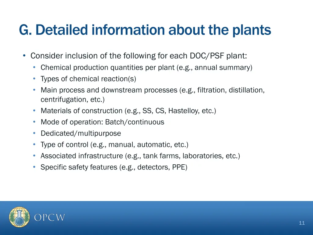 g detailed information about the plants