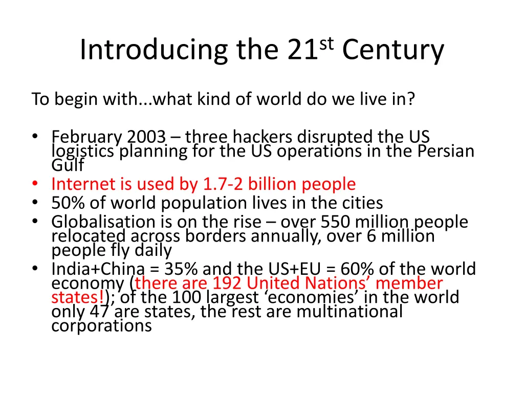 introducing the 21 st century