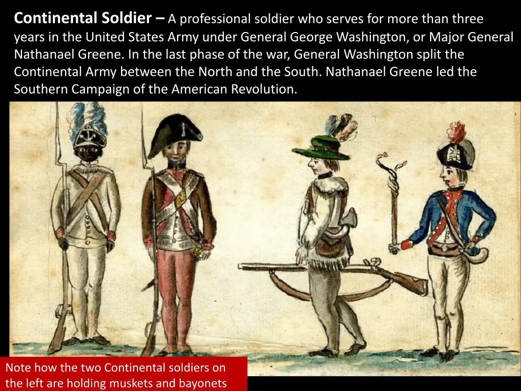 continental soldier a professional soldier