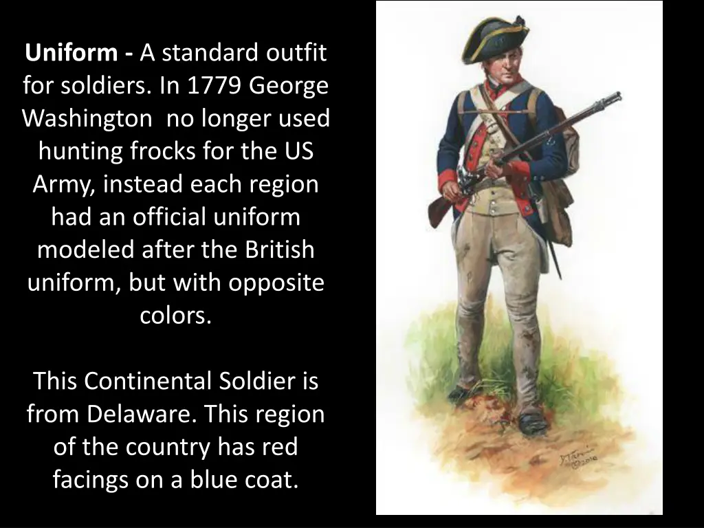 uniform a standard outfit for soldiers in 1779