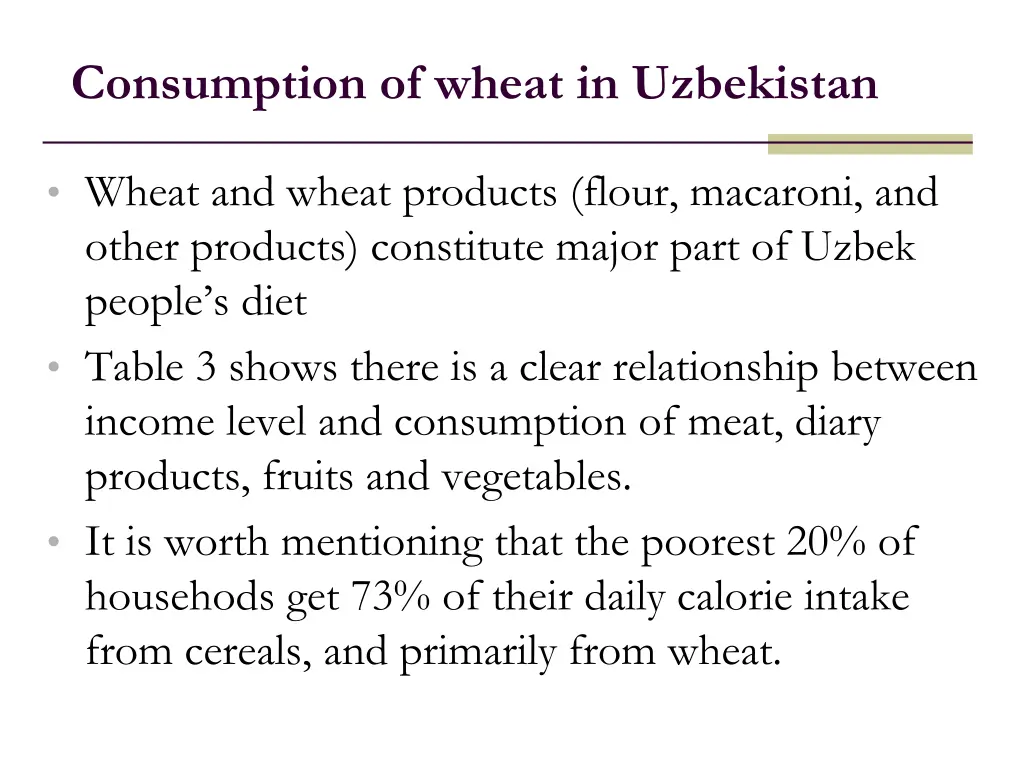 consumption of wheat in uzbekistan