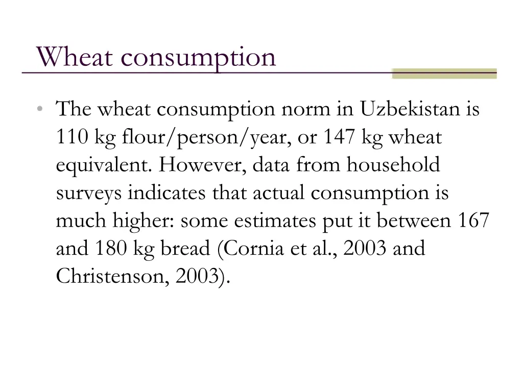 wheat consumption