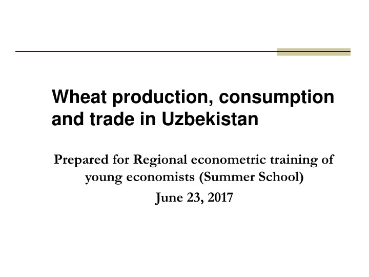 wheat production consumption and trade