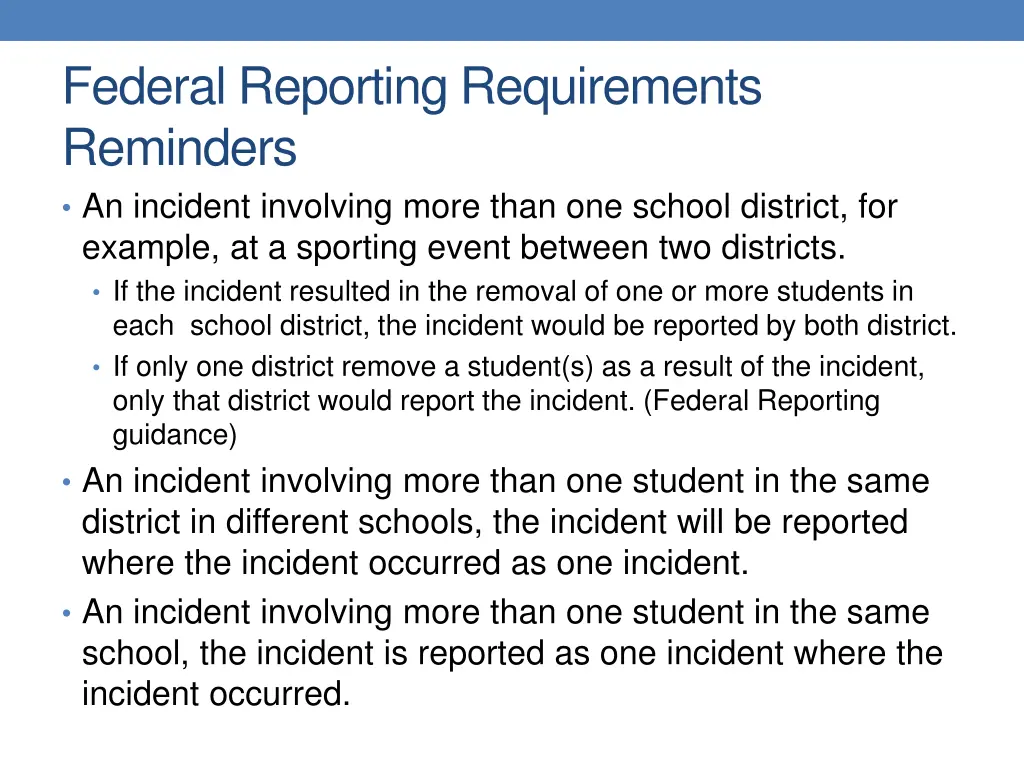 federal reporting requirements reminders