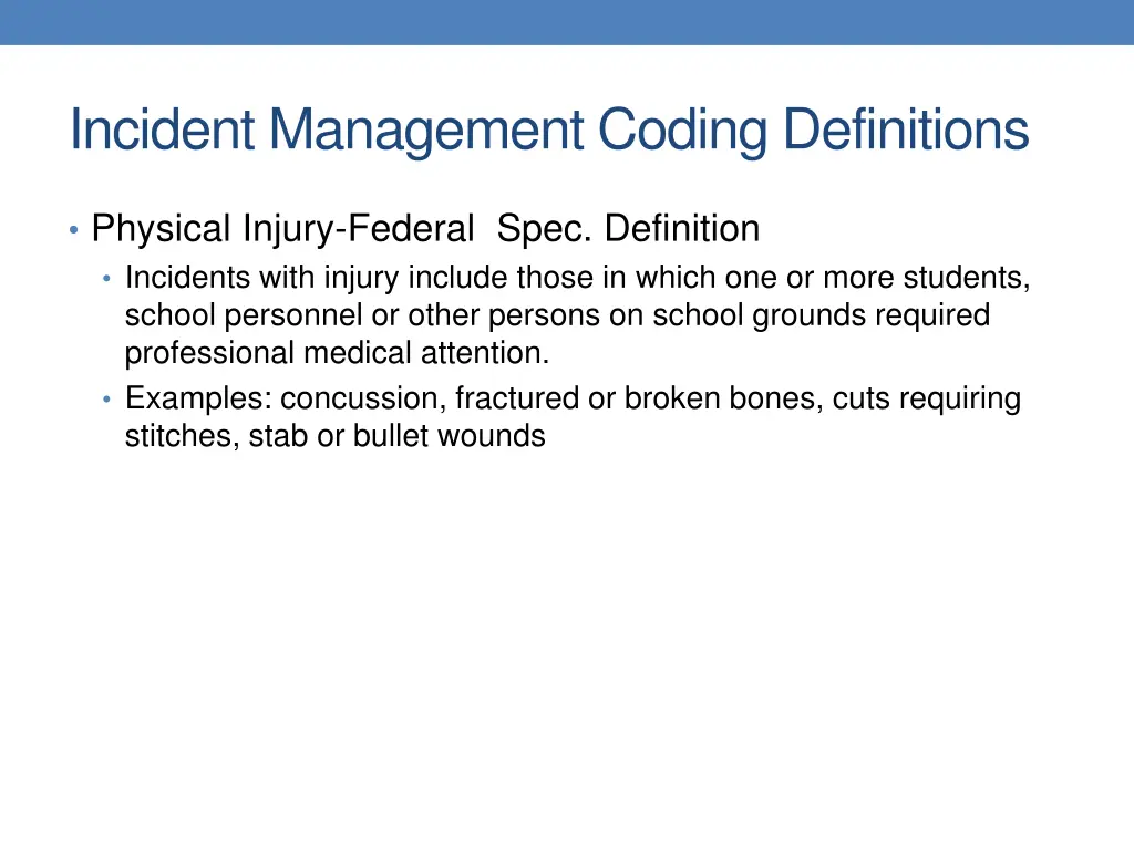 incident management coding definitions 1