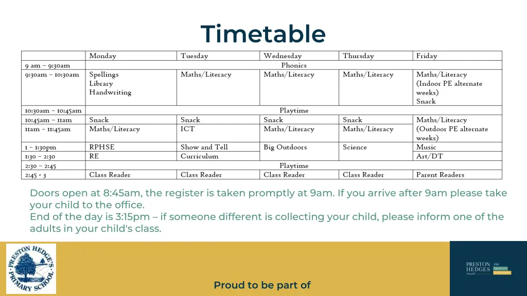 timetable