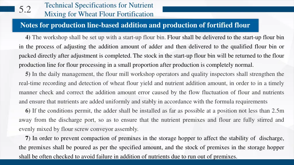 technical specifications for nutrient mixing 8