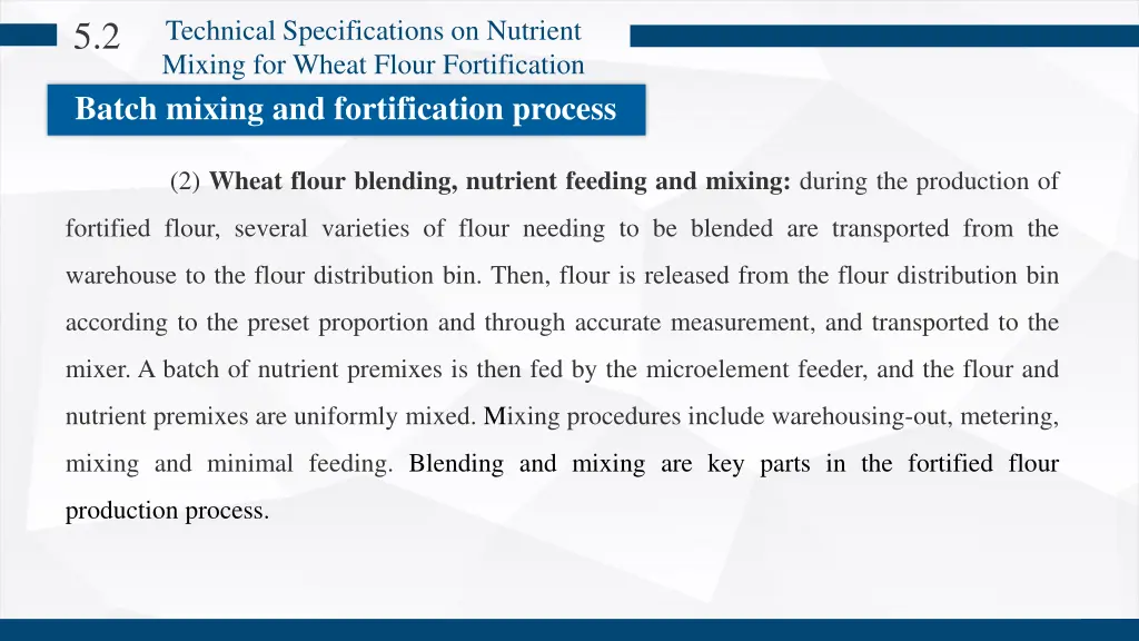 technical specifications on nutrient mixing