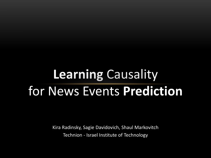 learning causality for news events prediction