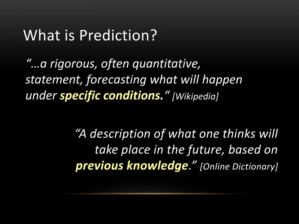 what is prediction