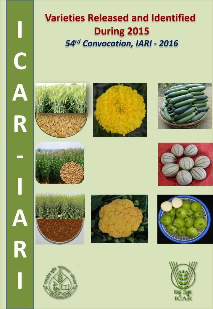 varieties released and identified during 2015