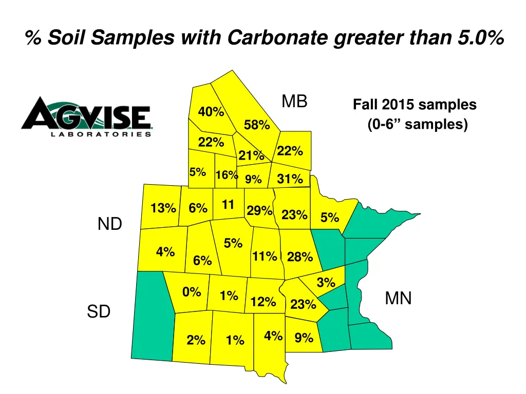 soil samples with carbonate greater than 5 0