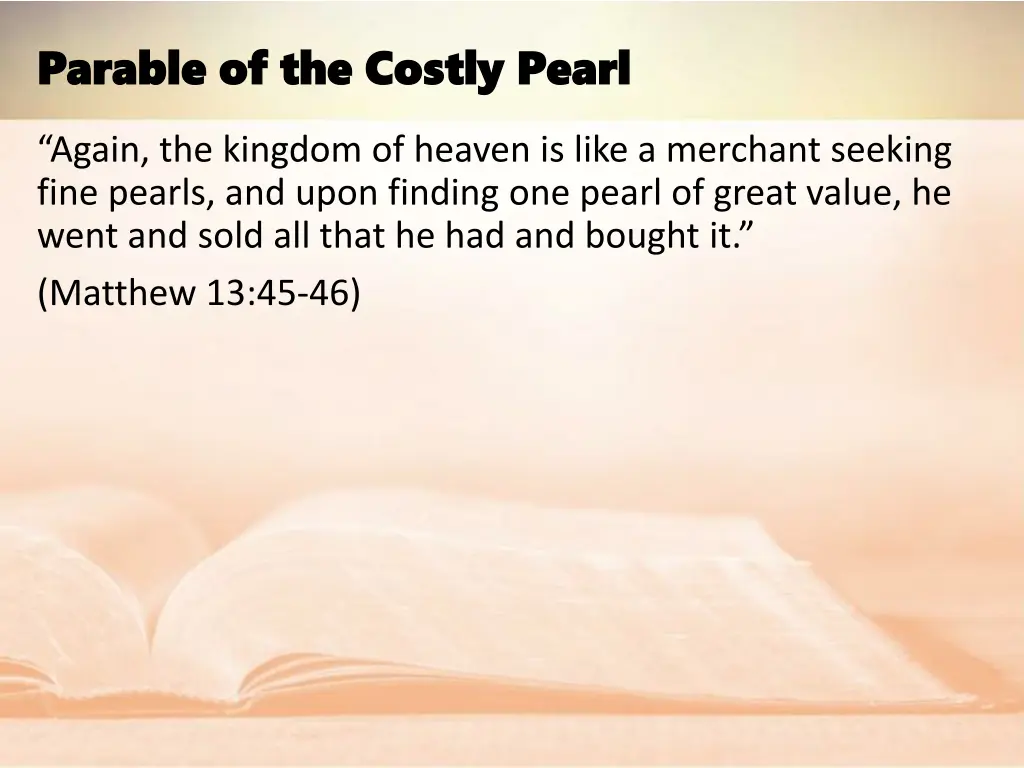 parable of the costly pearl parable of the costly