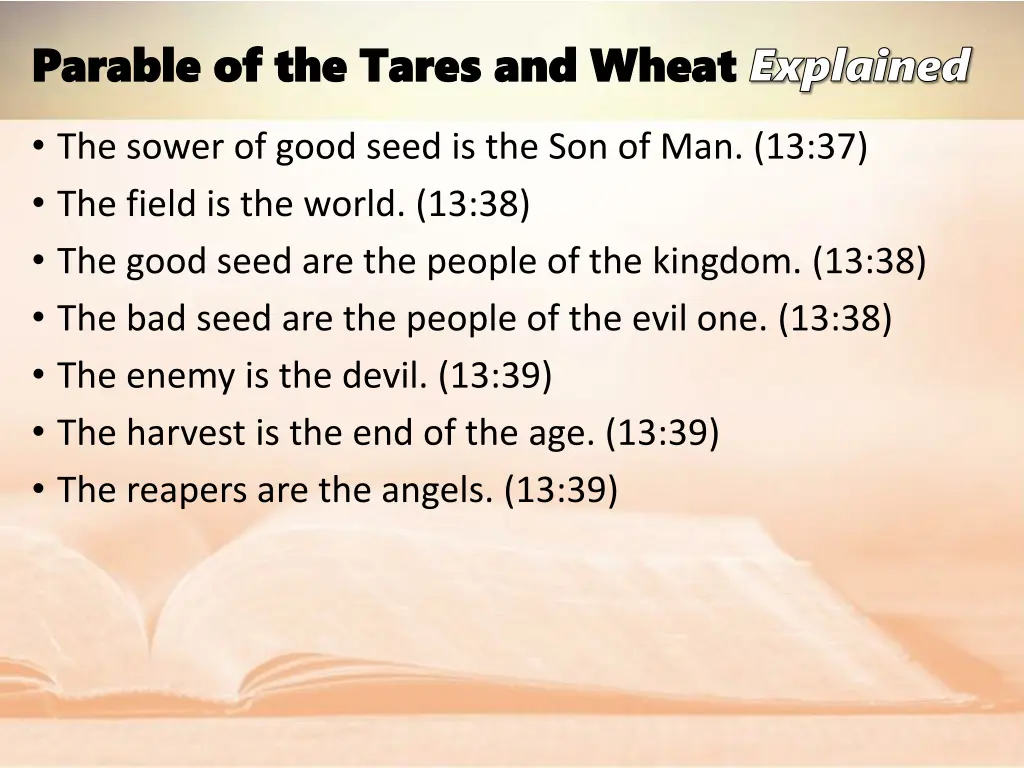 parable of the tares and wheat parable 1