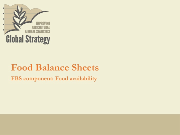 food balance sheets fbs component food