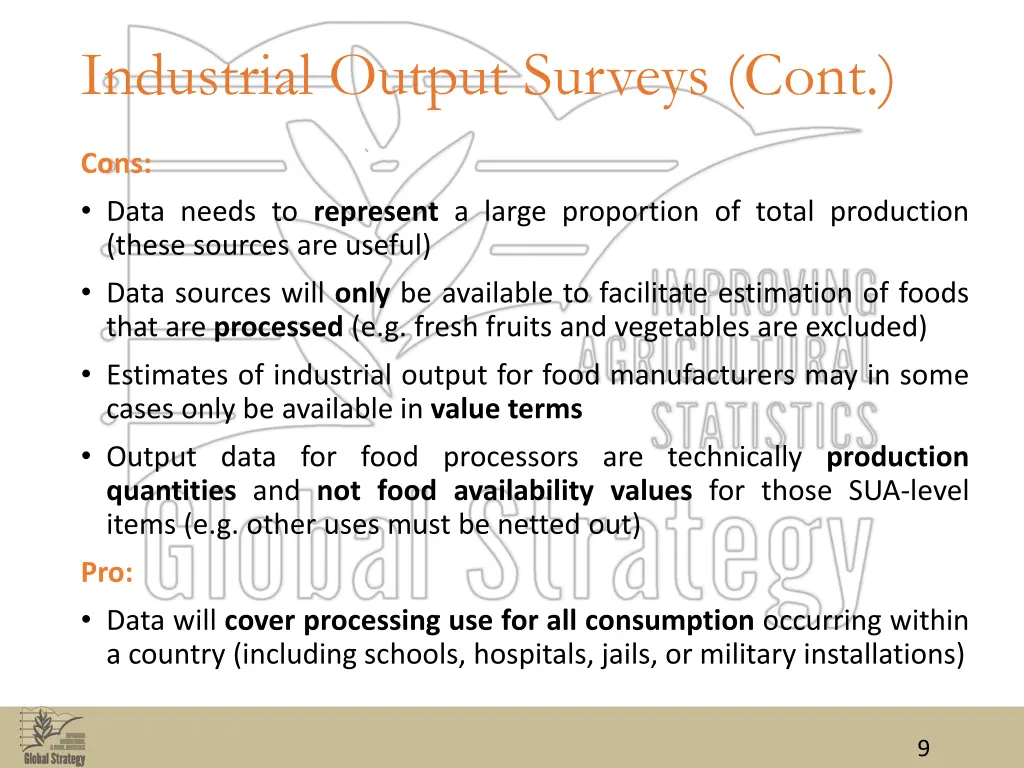 industrial output surveys cont